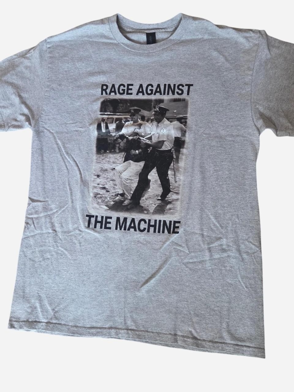 Bernie Sanders Gildan Gray Rage Against The Machine Photo Graphic Tee
